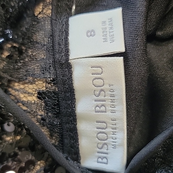 Bisou Bisou, Size 8 Sequin, Lace High Low Hem Cocktail Dress, Gently Used Cond. - Picture 14 of 16